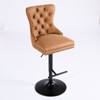 PAGED Bar Stools Set of 2 Height Adjustable Swivel Velvet Modern Barstools with Back and Hand-pulled Button for Bar, Kitchen - 3 of 4