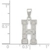 Black Bow Jewelry Sterling Silver, Sami Collection, Textured Block Initial H Pendant - 4 of 4