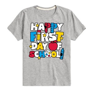 Boys' - Instant Message - Happy First Day Of School Short Sleeve Graphic T-Shirt - 1 of 4