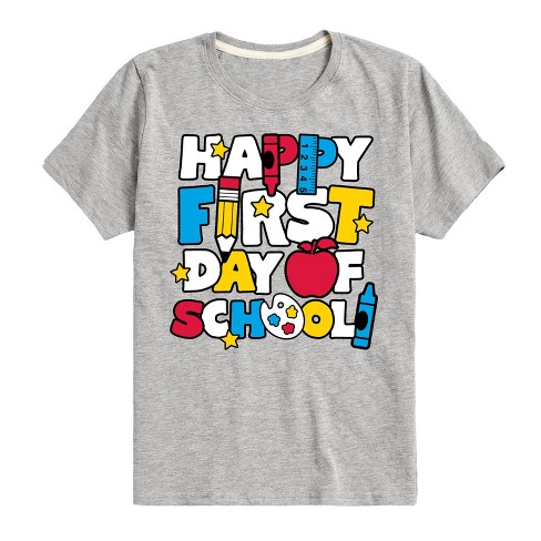 Boys' - Instant Message - Happy First Day Of School Short Sleeve Graphic T-Shirt - image 1 of 4