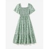 PATPAT Family Matching Sets Mommy and Me Floral Smocking Casual Dresses and Stripe Tee - 3 of 4