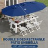 TackView 15FT Large Patio Umbrella with Base Included, Double-Sided Rectangle Market Umbrella with Cross Base and Sandbag for Pool Garden - 4 of 4