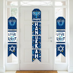 Big Dot of Happiness Hanukkah Menorah - Hanging Vertical Paper Door Banners - Chanukah Holiday Party Wall Decoration Kit - Indoor Door Decor - 1 of 4
