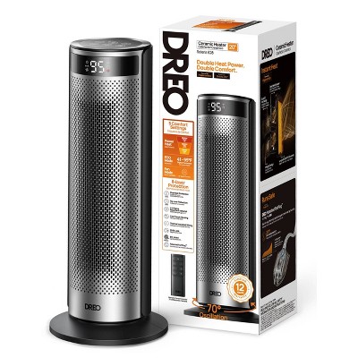 DREO 1500W Solaris Plus 20" Portable Oscillating Ceramic Space Heater for Home with Remote and Thermostat 12H Timer Silver — detail 7