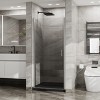 VYNXARIA 34"x72" Pivot Shower Door Combo w/ 35.4" Black Acrylic Shower Base, Chrome Aluminum Finish, Semi-Frameless Tempered Glass Design - 2 of 4