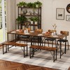 Hooseng Dining Table Set for 4, Industrial Dining Table Set with Bench and 2 Chairs, 4 Piece Dining Table Set for Small Space, Apartment - 3 of 4