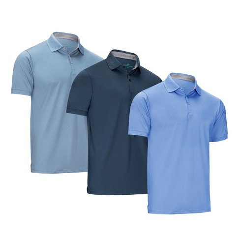 Mio Marino - Designer Golf Polo Shirt - 3 Pack - Denim Blue,navy,sky ...