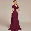 Ever-Pretty Floor Length Short Sleeve V-Neck Formal Dress - 4 of 4