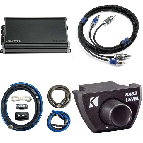 KICKER CXA1200.1 1200 Watt Mono Amp & 1/0AWG Power Kit & 6 M. RCA, Bass Knob Bundle - image 1 of 4