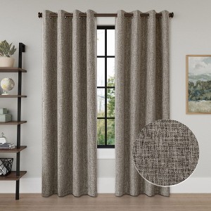 Awesome Home  Linen Texture Blackout Grommet Curtains Pair(2 Panels) - 1 of 4