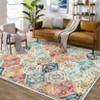 Washable Vintage Oriental Rug Non Slip Low Pile Rug Soft Throw Floor Cover Retro Foldable Indoor Carpet for Living Room Bedroom Playroom Nursery - 3 of 4