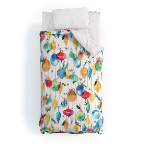 Ninola Design Christmas Baubles ords Comforter + Pillow Sham(s) - Deny Designs - 1 of 3