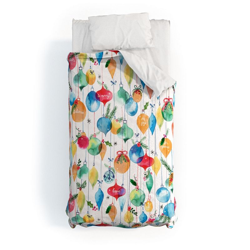 Ninola Design Christmas Baubles ords Comforter + Pillow Sham(s) - Deny Designs, 1 of 4