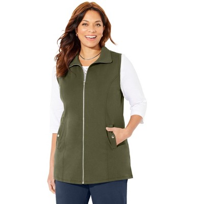 Catherines Women's Plus Size Suprema Studio Zip Front Vest