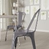 Merrick Lane Powder Coated Metal Stacking Dining Chair with Clear Coat Finish and Plastic Floor Glides for Indoor Use - 4 of 4