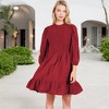Anna-Kaci Women's Smocked Waist Ruffle Hem Fashion Dress with Puff Sleeves - 3 of 4