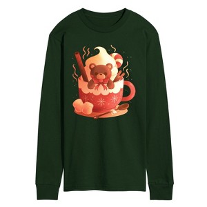 Men's - Instant Message - Bear Cocoa Mug Long Sleeve Graphic T-Shirt - 1 of 3