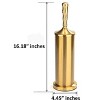 Home Mart Goods Stainless Steel Gold Toilet Brush Set with Holder - 16" Tall - 2 of 4