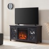 Black TV Stands with Log Fireplace Insert - Henn&Hart - 4 of 4
