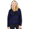 Galaxy J. Come Women's  Loose Fit  Heavyweight Polar Fleece Plaid Hoodie With Faux Shearling Lining - 2 of 4