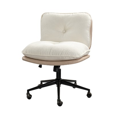 Mandy Mid Century Modern Home Armless Office Chair with Wide Seat and Heavy-duty Base | HULALA HOME
