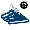 Trio Home Heavy Duty Rubber Hanger with Cascade Hook and Tie Bar,360 Degree Rotatable Hook (20 PACK)  - Navy - 2 of 4