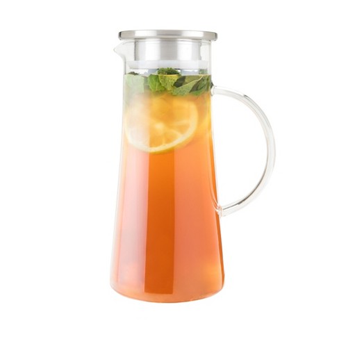 Pinky Up Charlie Glass Iced Tea Carafe, Loose Leaf Tea Accessories, Iced  Tea Beverage Brewer, 1.5 liter Capacity