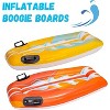 2 Inflatable Kids Boogie Boards for Beach & Pool - Learn to Swim Kickboard, Surfboard with Handles, Body Surf Float by 4E's Novelty - 2 of 4