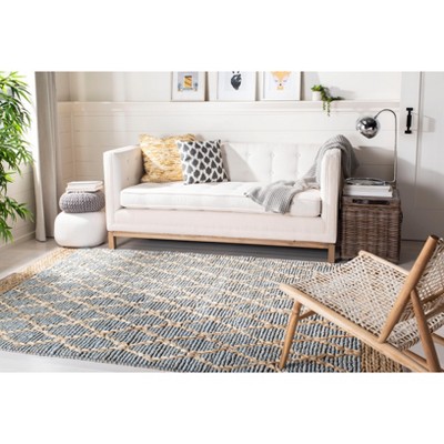 Coastal Charm Light Blue Hand-Knotted Geometric 8' x 10' Rug