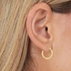 14k Yellow Gold 2mm Diamond Cut Tube Hoop Earrings - 2 of 3