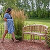 Sunnydaze 59" Solid Wooden Teak Outdoor Banana Bench with Curved Back - 2 of 4