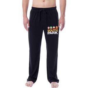 CBS Mens' South Park TV Show Cartman Stan Kyle Kenny Sleep Pajama Pants Black - 1 of 3