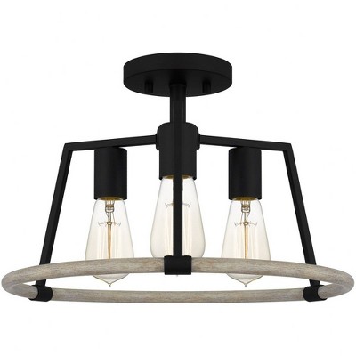 Quoizel Lighting Tippet 3 - Light Semi-Flush Mount in  Matte Black