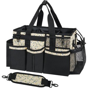 Wearable Cleaning Caddy Organizer with Handle & Shoulder Straps, Tool Bag with 4 Foldable Dividers for Under Sink & Car Cleaning - 1 of 4