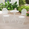 Tangkula 3 Piece Patio Set w/ Rattan-like Pattern Metal Patio Folding Bistro Set for 2 - 4 of 4