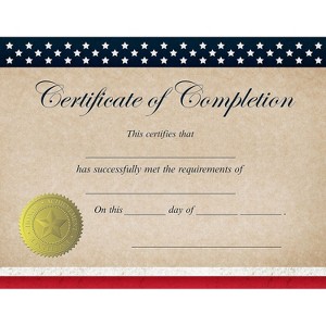Great Papers! Patriotic Completion Certificates 8.5" x 11" Multicolor 25/Count (2015075) - 1 of 3