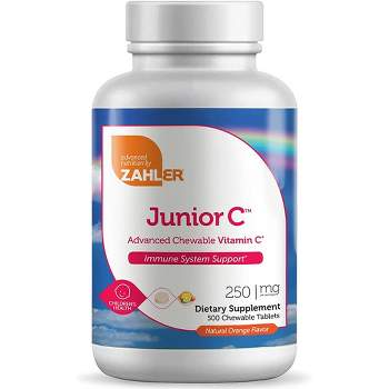 Zahler Junior C, Chewable Vitamin C for Kids, Immune System Support, Certified Kosher, 500 Orange Flavored Chewable Tablets