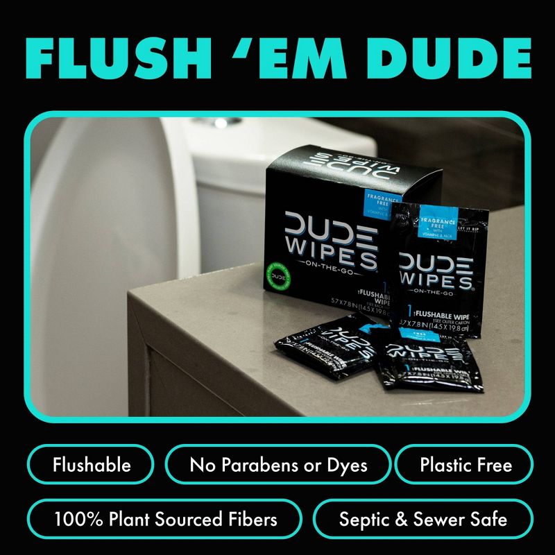 Dude Wipes Mint Chill On-The-Go Flushable Personal Wipes - 30ct, 5 of 10