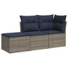 vidaXL Garden Sofa Set  PE Rattan Standard Adjustable Feet - 2 of 4