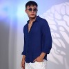 Campus Sutra Men Men's Indigo Blue Solid Woven Shirt - 2 of 4