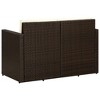 vidaXL Sofa Brown, Cream White PE Rattan, Steel, Foam, Polyester 2-Seater - 4 of 4