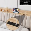 Upholstered Full Bed Frame with Storage Headboard and Charging Station, Platform Bed Frame with Drawers, Heavy Duty, No Box Spring Needed, Beige - 4 of 4