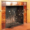 Minuteman International 26 x 5 x 26 Inch Decorative Powder Coated Iron Rustic Birds Summer Freestanding Fireplace Screen, Bronze and Gold - 4 of 4