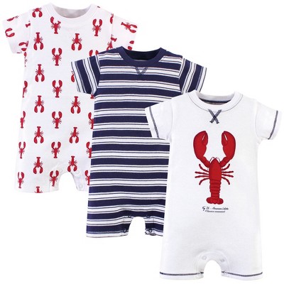 Touched By Nature Baby Boy Organic Cotton Rompers 3pk, Bold Dinosaurs ...