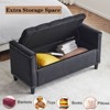 Okak 44.5" Velvet ButtonTufted Storage Ottoman Bench Ottoman Foot Rest with Hidden Storage and Rolled Armrests Bed Bench for Bedroom,Entryway, Black - 3 of 4