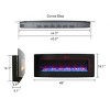 Syemin Indoor Fireplaces 48" Curved Front Wall Mounted Electric Fireplace Wall Mounted Electric Fireplace Stove, Black, 48"*5.1"*20.8" - 2 of 4