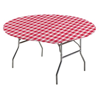 Stay Put Tablecover Red Gingham, 60"