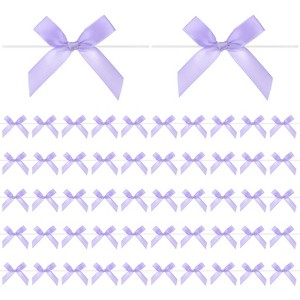 Unique Bargains Polyester Craft DIY Decorative Ribbon Twist Tie Bows 2.4x2.8" 100 Pcs - 1 of 4