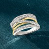 Ross-Simons 0.50 ct. t.w. Diamond Highway Ring in Sterling Silver With 14kt Yellow Gold - 4 of 4
