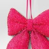 6.5" Christmas Tinsel Bow Ornament Hot Pink  - Wondershop™ - 3 of 3